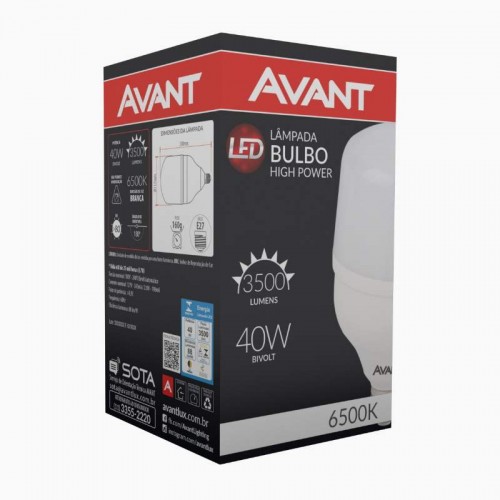 Lâmpada LED Bulbo HP 40w Branco 6500k - Avant