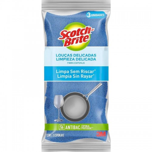 ESPONJA NAO RISCA AZUL 3M SCOTCH BRITE C/3UNIDADE