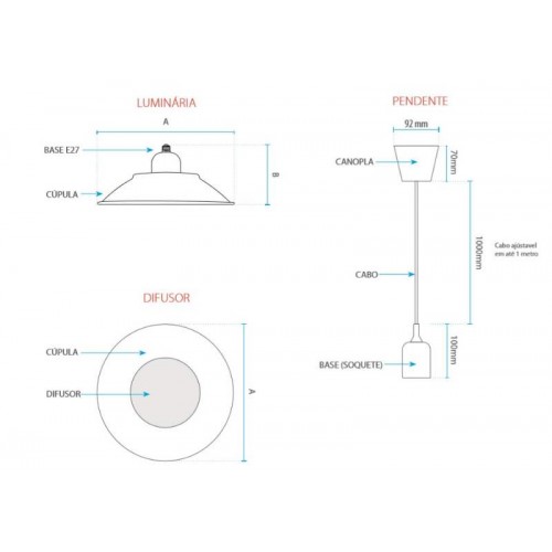 LUMINARIA GALPAO LED HIGHBAY 70W 6500K AVANT