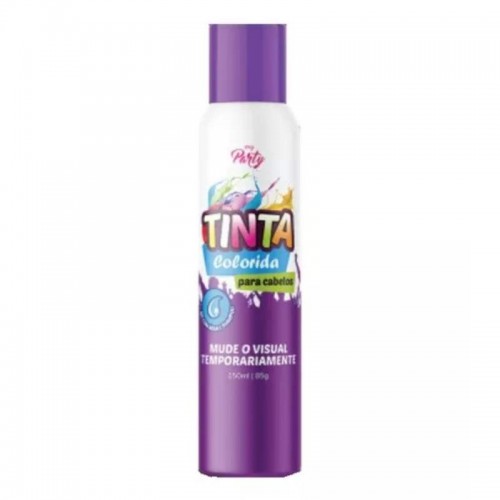 TINTA SPRAY P/CABELO TEMPORARIA VIOLETA NEON 150ML MY PARTY