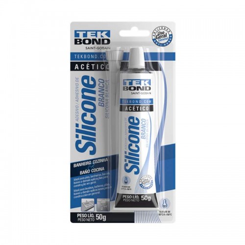 COLA SILICONE ACETICO 50GR ENCARTELADO BRANCO TEKBOND