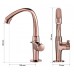 TORNEIRA LAVATORIO BICA ALTA MOVEL MESA ABS ROSE GOLD 1/4 VOLTA LINEA TIGRE 