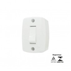 15640 - CONJUNTO SOBREPOR RETANGULAR 1 INTERRUPTOR SIMPLES 16553 ILUMI