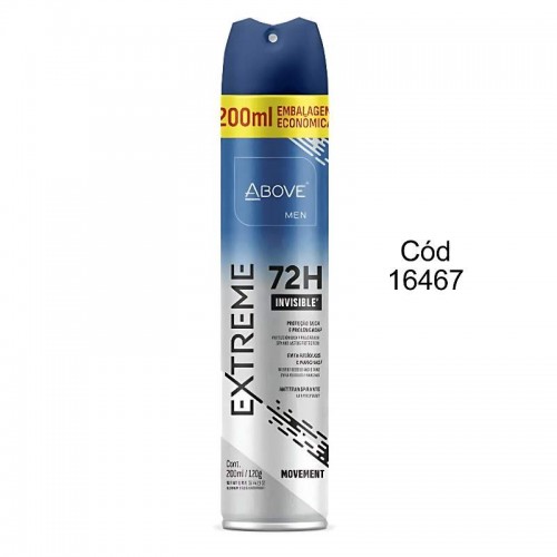 DESODORANTE ANTITRANSPIRANTE ABOVE EXTREME MOVEMENT MEN 72H 200ML/120G