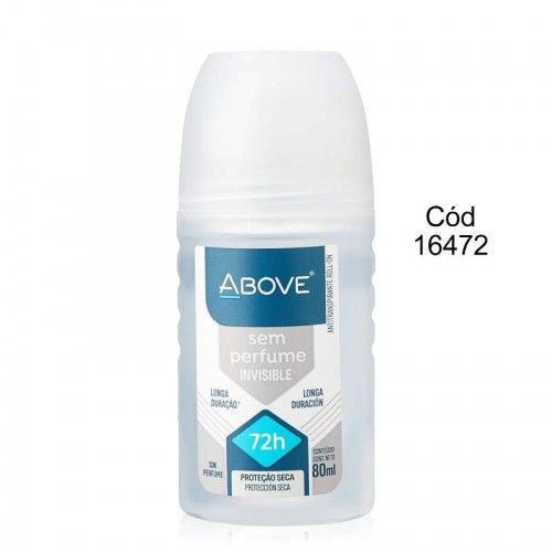 DESODORANTE ANTITRANSPIRANTE ABOVE ROLLON SEM PERFUME 72H 80ML