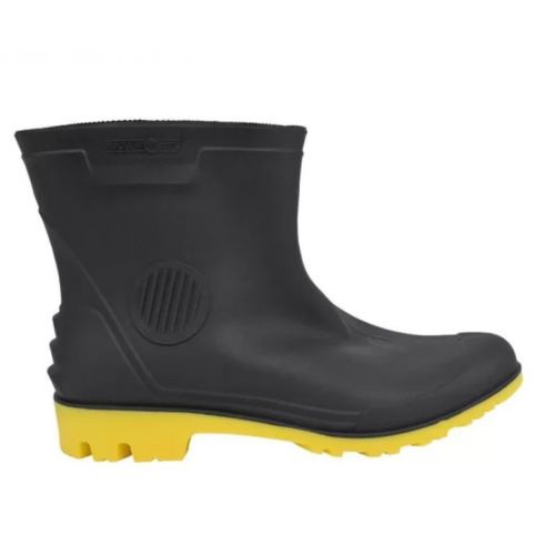 BOTA PVC PEGA FORTE CANO CURTO C/FORRO PT SOLA AM35/36