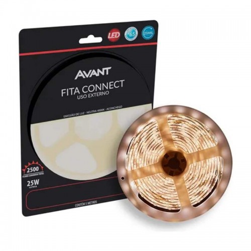 FITA LED DIRETO NA REDE 5W P/METRO 127V IP65 4000K 5MT AVANT