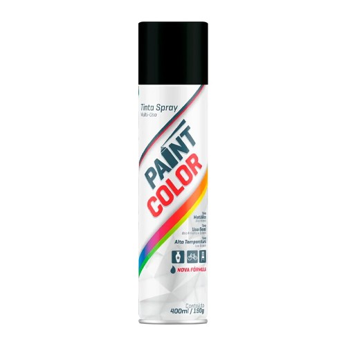 Spray Uso Geral  Paint Color Preto Semi Brilho 400ML