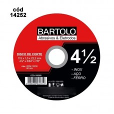 14252 - DISCO CORTE P/INOX FINO 4.1/2 - BARTOLO