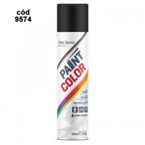 Spray Uso Geral Paint Color Preto Brilhante 400ml