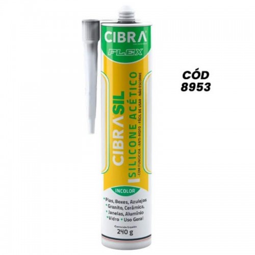 COLA SILICONE ACETICO 240G INCOLOR CIBRA