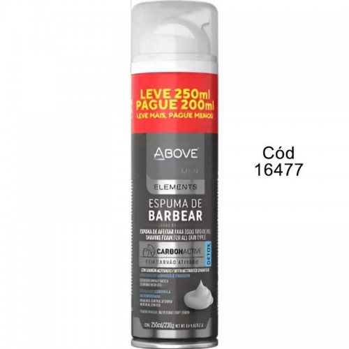 ESPUMA DE BARBEAR ABOVE CARVAO ATIVADO LEVE 250ML PAGUE 250ML 