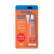 16506 - COLA SILICONE ACETICO 50GR ENCARTELADO VERMELHO ALTA TEMPERATURA TECPRO
