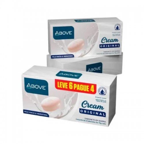KIT SABONETE BARRA 75G ABOVE CREAM ORIGINAL LEVE 6 PAGUE 4 
