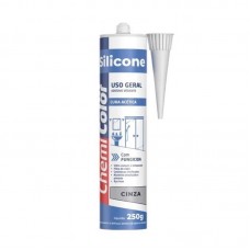 15988 - COLA SILICONE ACETICO TUBO 250GR CINZA CHEMICOLOR