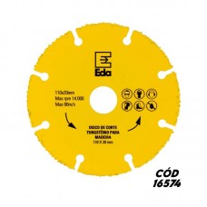16574 - DISCO CORTE P/MADEIRA TUNGSTENIO 110MM
