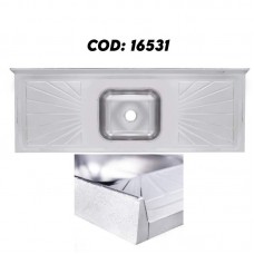 16531 - PIA INOX 1,20MT CUBA 40X34X14 CONCR.GNX 
