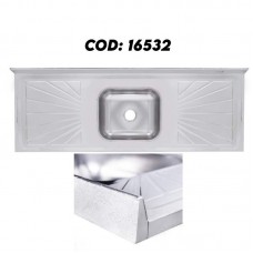 16532 - PIA INOX 1,50MT CUBA 40X34X14 CONCR.GNX 