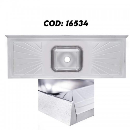 PIA INOX 2,00MT CUBA 56X30X14 CONCR.GNX 