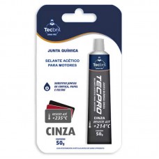 16504 - COLA SILICONE ACETICO 50GR ENCARTELADO CINZA ALTA TEMPERATURA TECPRO