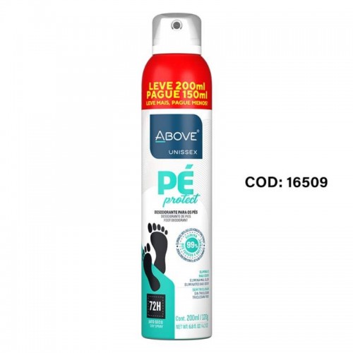 DESODORANTE SPRAY PARA OS PES ABOVE UNISSEX LEVE200ML PAGUE150ML