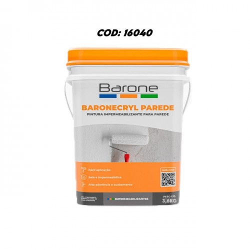 TINTA BORRACHA LIQUIDA BARONECRYL BRANCA 3,6KG PINTURA IMPERMEAVEL