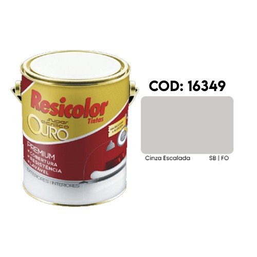 TINTA ACR.PREMIUM OURO 3,6L CINZA ESCALADA FOSCO RESICOLOR