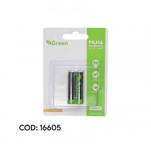 PILHA RECARREGAVEL C/2 AAA 1,2V 1000MAH 