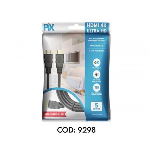 CABO HDMI 2.0 4K ULTRAHD - 5MTS PIX