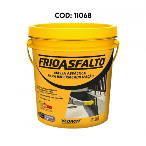 FRIO ASFALTO  MASSA ASFATICA IMPERMEABILIZANTE 3,9KG VEDACIT