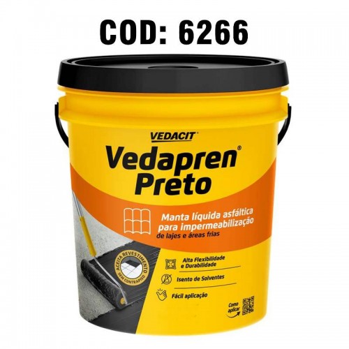 VEDAPREN PRETO LAJE  3,6KG GALÃO