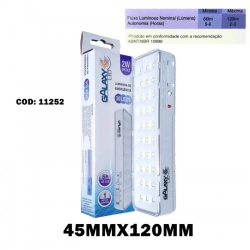 LUMIN.EMERG. 30 LEDS 6500K BIV. GALAXY