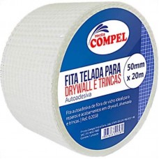 16607 - FITA TELADA VEDA TRINCA/FISSURA ADESIVA 50MMX20MT COMPEL