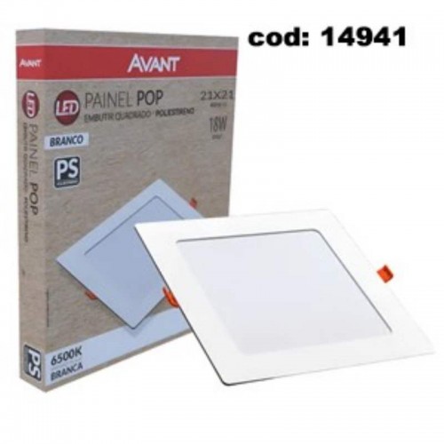 PAINEL EMB.LED QUAD.18W 22CM POP 6500K 