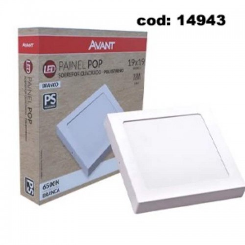 PAINEL SOBR.LED QUAD.18W 22CM POP 6500K 