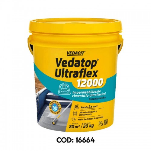 VEDATOP 12000 CIMENTO LIQUIDO FLEXIVEL 20KG BICOMPONENTE CIMENTICIO IMPERMEABILIZANTE