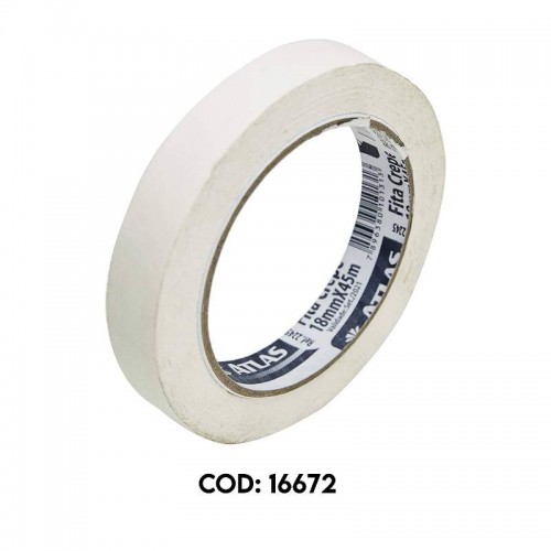 FITA CREPE USO GERAL 18MMX50M ATLAS