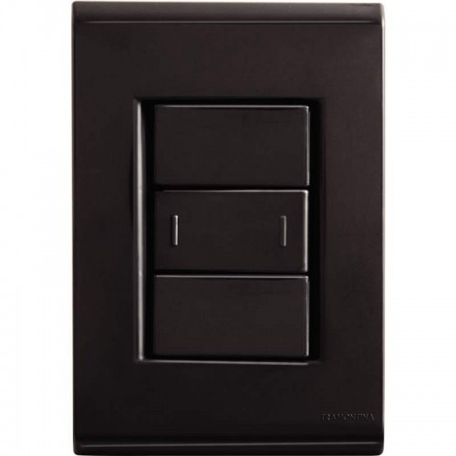 CONJUNTO LIZ 4X2 C/PLACA 1 PARALELO BLACK GRAFITE 57173002 TRAMONTINA