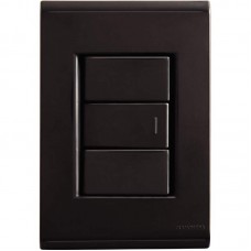 16679 - CONJUNTO LIZ 4X2 C/PLACA 1 SIMPLES BLACK GRAFITE 57173001 TRAMONTINA