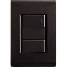 16683 - CONJUNTO LIZ 4X2 C/PLACA 2 SIMPLES BLACK GRAFITE 57173040 TRAMONTINA