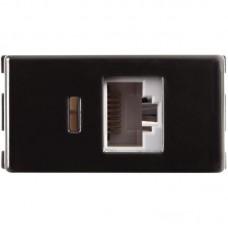 16699 - CONJUNTO LIZ 4X2 C/PLACA TOMADA RJ45 CAT. 6 BLACK GRAFITE 57215056