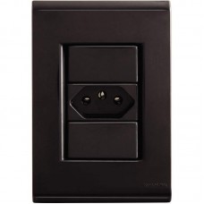 16682 - CONJUNTO LIZ 4X2 C/PLACA TOMADA 20A BLACK GRAFITE 57173013 TRAMONTINA