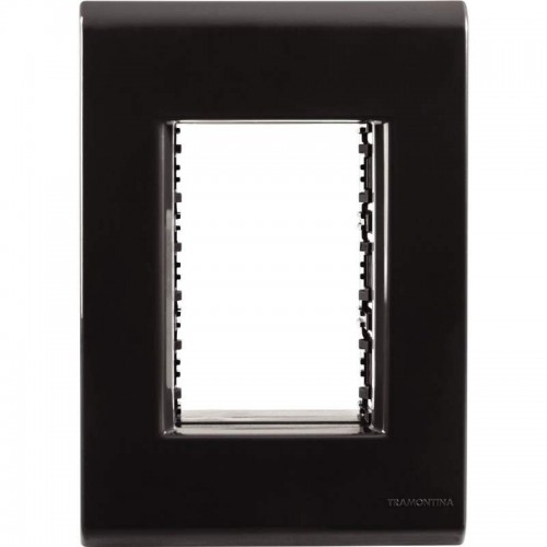 PLACA LIZ 4X2 BLACK GRAFITE 3 MODULOS 57106048 TRAMONTINA