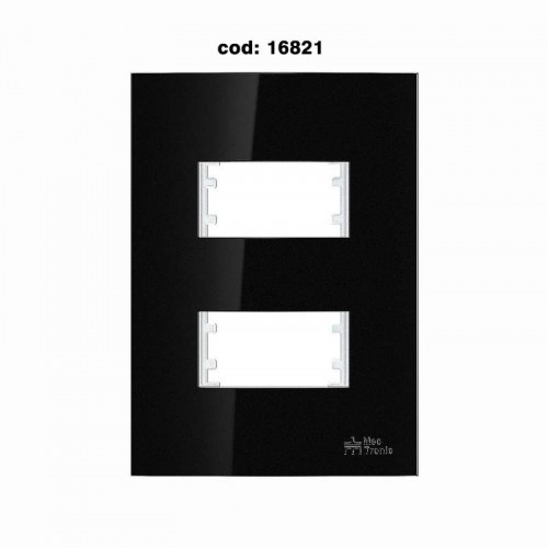 PLACA ON BLACK 4X2 2 MODULOS DISTANCIADOS 82216 MECTRONIC