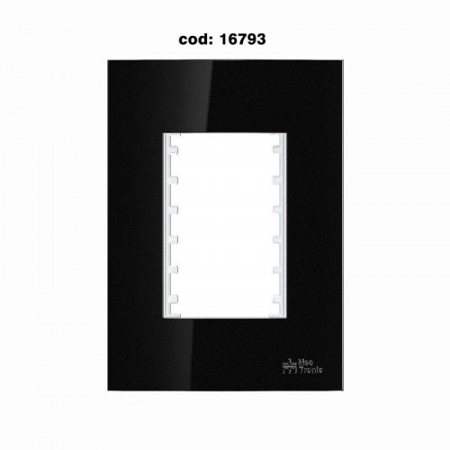 PLACA ON BLACK 4X2 3 MODULOS 82215 MECTRONIC