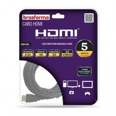 9225 - Cabo HDMI 2.0 4K 5mts - Brasforma