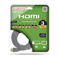 3143 - Cabo HDMI 2.0 4K 3mts - Brasforma
